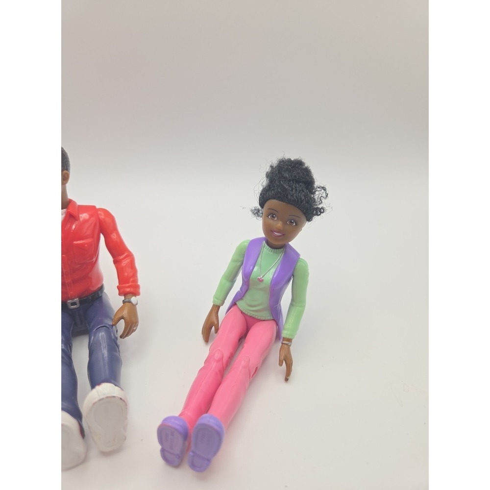Loving Family Dollhouse Replacement Figures Mom Dad  AA African American - Picture 3 of 7